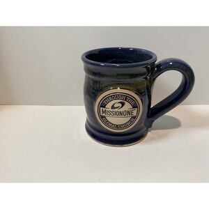 Gray Fox Pottery MissionOne Global Church Blue Yellow Glazed Handmade Mug‎